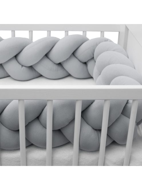 Védő fonott rácsvédő kiságyba muszlin New Baby világos szürke
