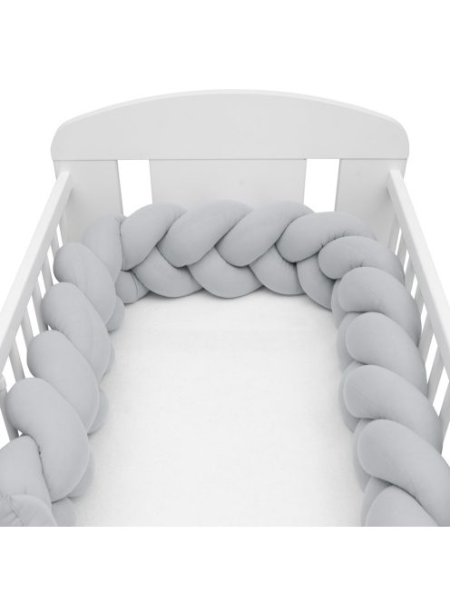 Védő fonott rácsvédő kiságyba muszlin New Baby világos szürke