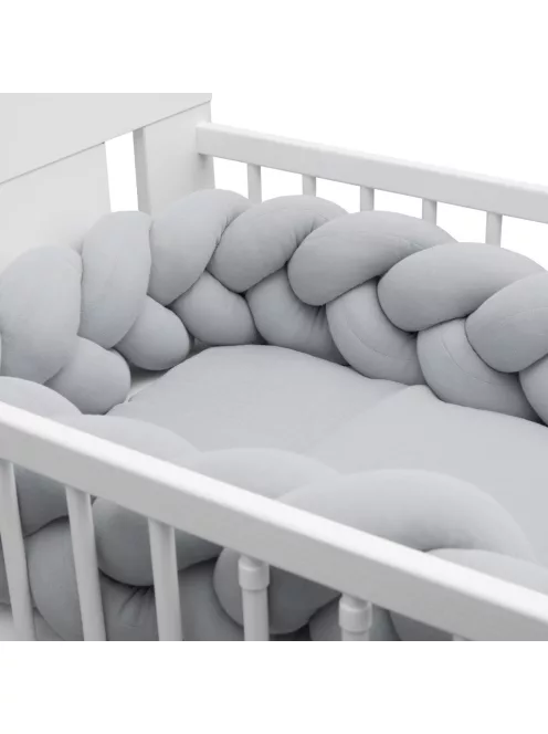 Védő fonott rácsvédő kiságyba muszlin New Baby világos szürke