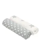 Pamut  tetra fürdőlepedő New Baby Softy 90 x 110 cm 2 db szürke fehér