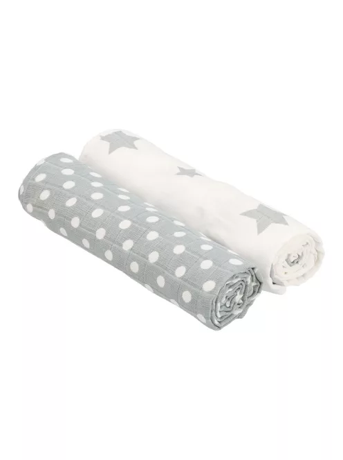 Pamut  tetra fürdőlepedő New Baby Softy 90 x 110 cm 2 db szürke fehér