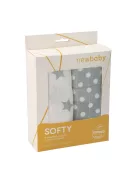 Pamut  tetra fürdőlepedő New Baby Softy 90 x 110 cm 2 db szürke fehér