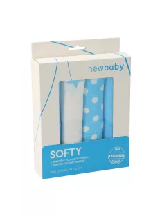   Pamut tetra pelenka New Baby Softy nyomtatott mintával  70 x 70 cm 4 db fehér-türkiz