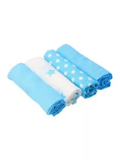   Pamut tetra pelenka New Baby Softy nyomtatott mintával  70 x 70 cm 4 db fehér-türkiz