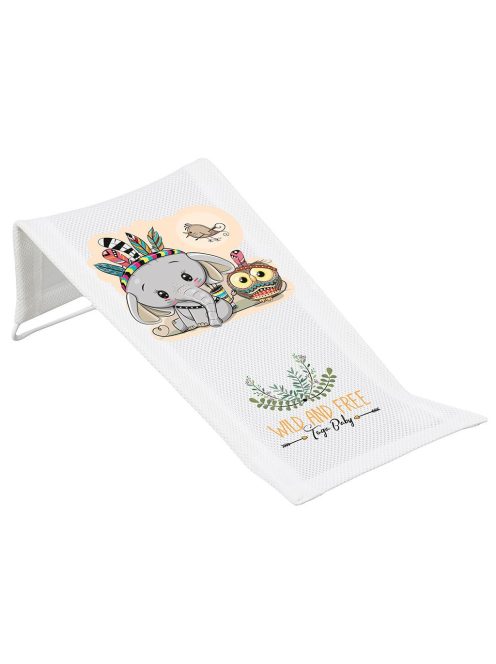 Szövet babatartó kádba Wild & Free elefánt fehér