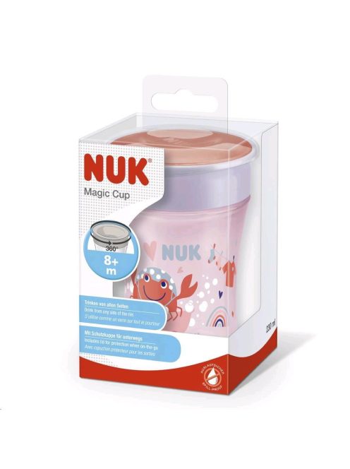 Bájos itató pohár Magic NUK 360° fedéllel red