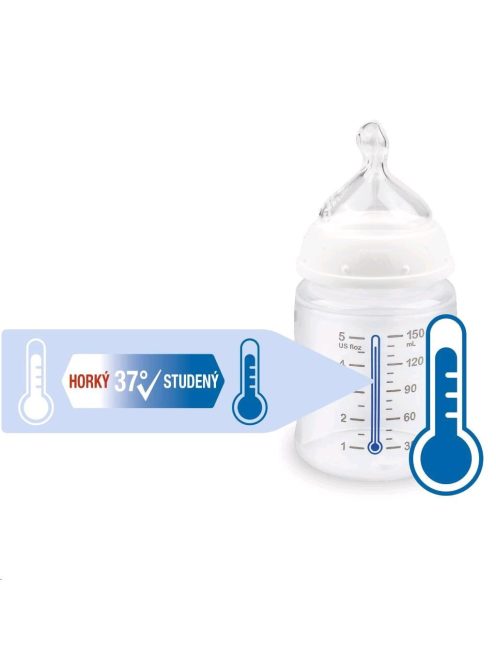 Baba cumisüveg NUK First Choice Temperature Control 150 ml pink