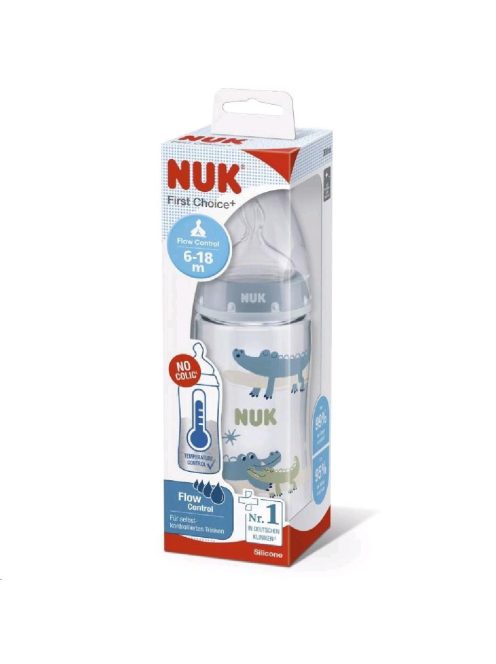 NUK FC+Temperature Control cumisüveg 300 ml BOX-Flow Control szívófej blue