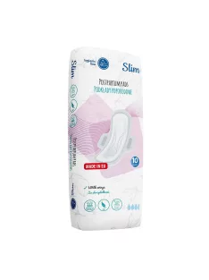   Eldobható ultra nedvszívó szárnyas, szülés utáni betét Akuku Slim 10 db csomagban