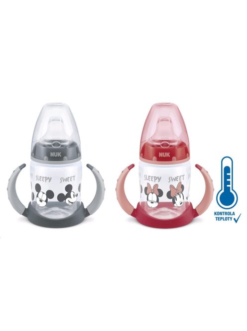 Baba tanuló itatópohár NUK Disney Mickey hőmérséklet jelzővel 150 ml szürke