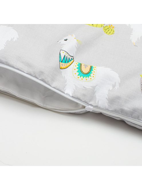 3-részes ágyneműhuzat New Baby 100/135 cm lama szürke-mustárszín