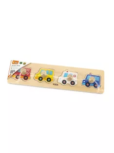 Fa fogantyús formaberakó puzzle Viga Autók