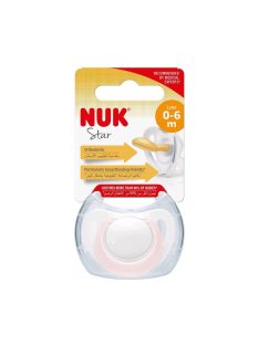 NUK Star baba cumi latex 0–6 h, rózsaszín