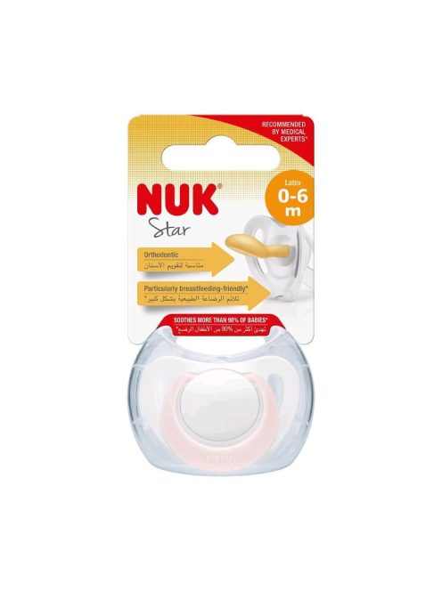 NUK Star baba cumi latex 0–6 h, rózsaszín