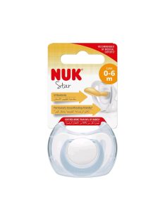 NUK Star baba cumi latex 0–6 h, kék
