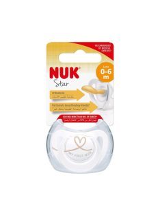 NUK Star baba cumi latex 0–6 h, szívet
