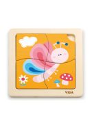 Fa képes kirakó puzzle Viga 4 db Pillangó