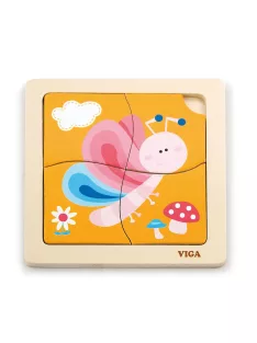 Fa képes kirakó puzzle Viga 4 db Pillangó