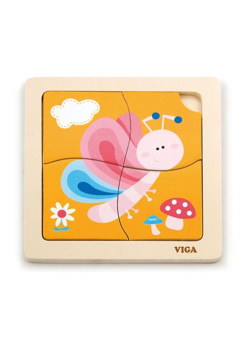 Fa képes kirakó puzzle Viga 4 db Pillangó