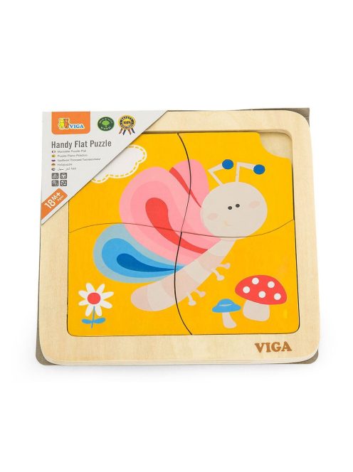 Fa képes kirakó puzzle Viga 4 db Pillangó
