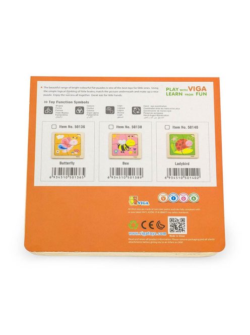 Fa képes kirakó puzzle Viga 4 db Pillangó
