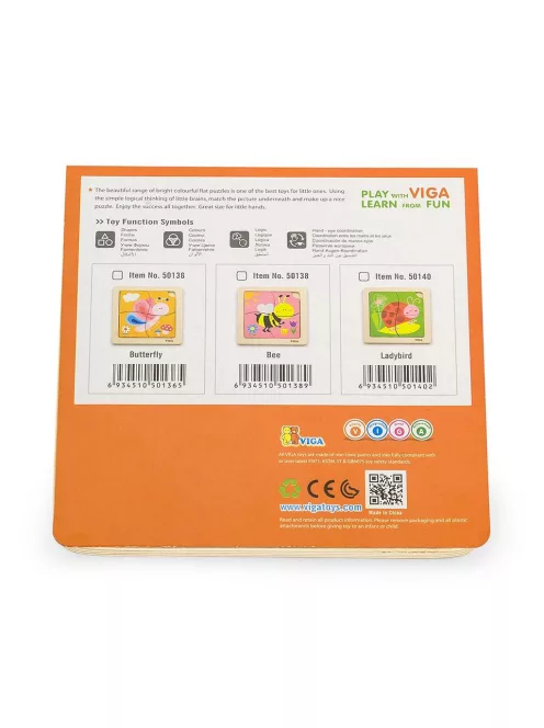 Fa képes kirakó puzzle Viga 4 db Pillangó
