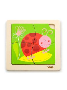 Fa képes kirakó puzzle Viga 4 db Katica