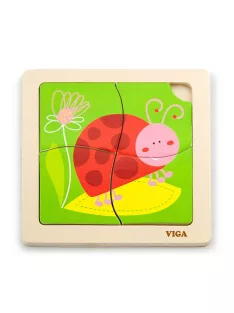 Fa képes kirakó puzzle Viga 4 db Katica
