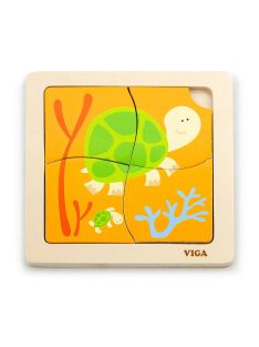 Fa képes kirakó puzzle Viga 4 db teknősbéka
