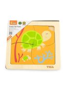 Fa képes kirakó puzzle Viga 4 db teknősbéka