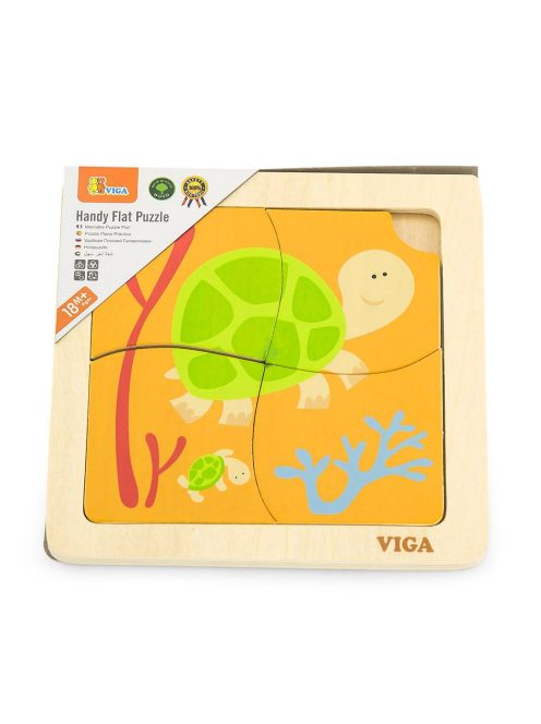 Fa képes kirakó puzzle Viga 4 db teknősbéka