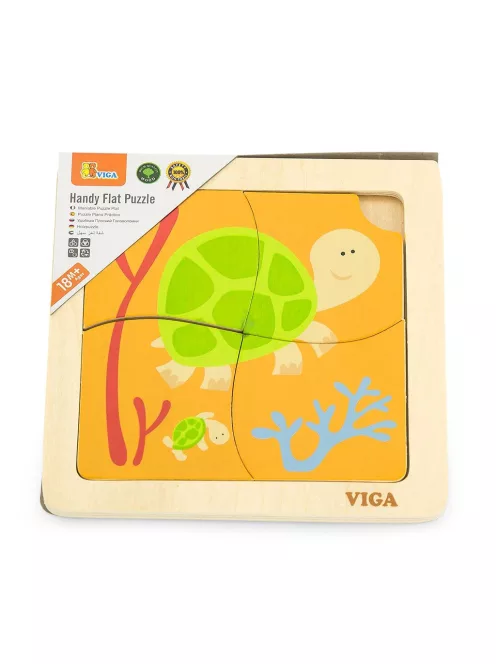 Fa képes kirakó puzzle Viga 4 db teknősbéka