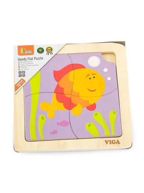 Fa képes kirakó puzzle Viga 4 db Halacska
