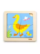 Fa képes kirakó puzzle Viga 4 db kacsa