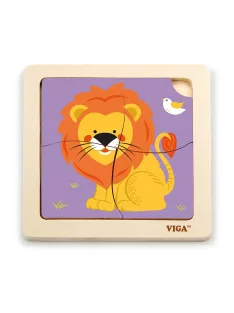 Fa képes kirakó puzzle Viga 4 db Oroszlán