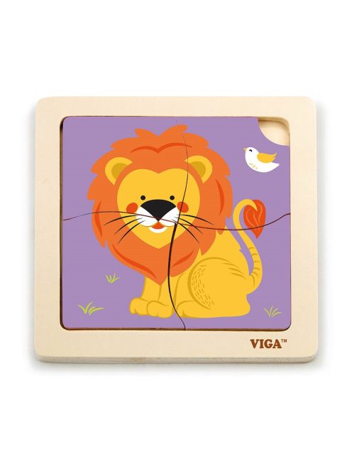 Fa képes kirakó puzzle Viga 4 db Oroszlán