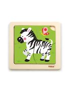 Fa képes kirakó puzzle Viga 4 db Zebra