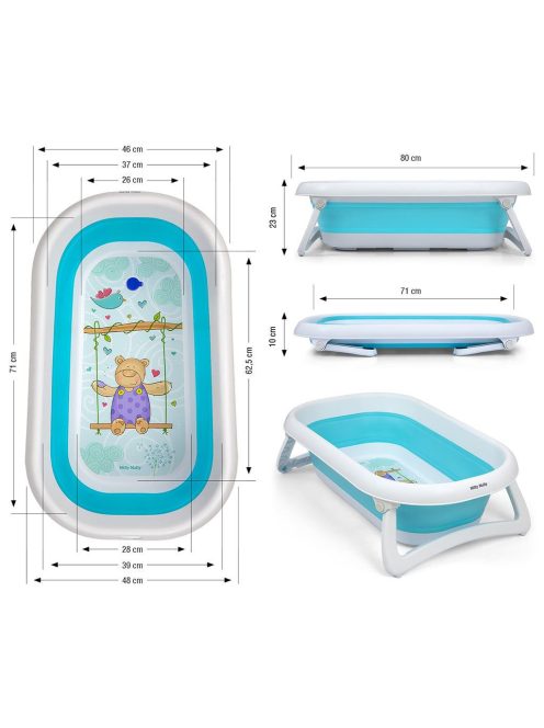 Milly Mally Aqua összecsukható babakád leeresztővel