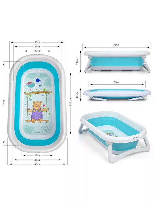 Milly Mally Aqua összecsukható babakád leeresztővel