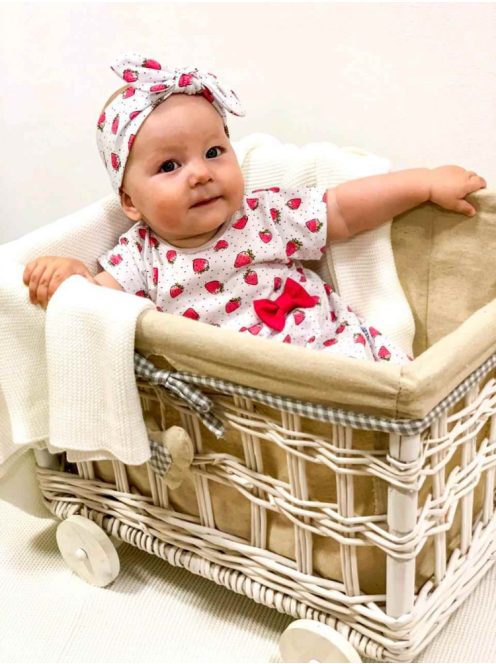 Baba nyári ruha fejpánttal New Baby Strawbery