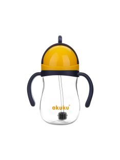   Varázslatos itatópohár szívószállal Akuku 280 ml sárga
