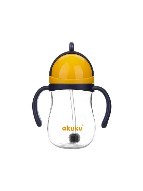 Varázslatos itatópohár szívószállal Akuku 280 ml sárga