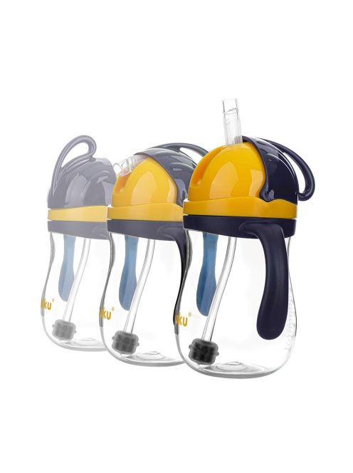Varázslatos itatópohár szívószállal Akuku 280 ml sárga