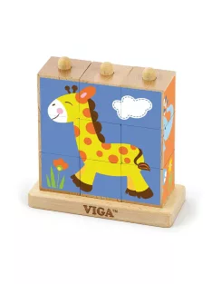 Fa pálcikás képes kockák Viga Zoo