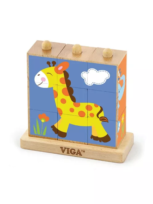Fa pálcikás képes kockák Viga Zoo