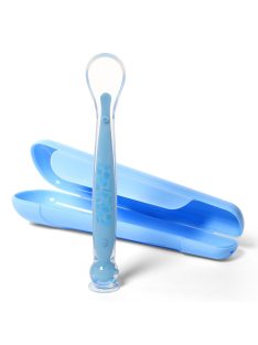 Szilikon kanál tapadókoronggal Baby Ono kék