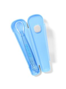 Szilikon kanál tapadókoronggal Baby Ono kék