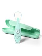Szilikon kanál tapadókoronggal Baby Ono zöld
