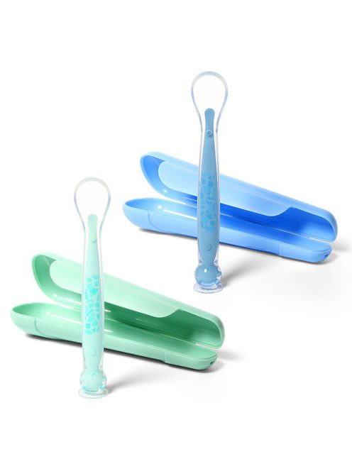 Szilikon kanál tapadókoronggal Baby Ono zöld