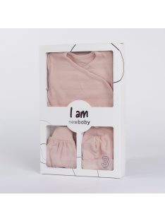   3-részes baba együttes újszülötteknek New Baby I AM rózsaszín